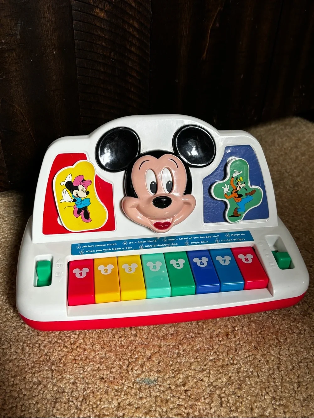 Vintage 1986 Disney Mickey Mouse Musical Player Piano.